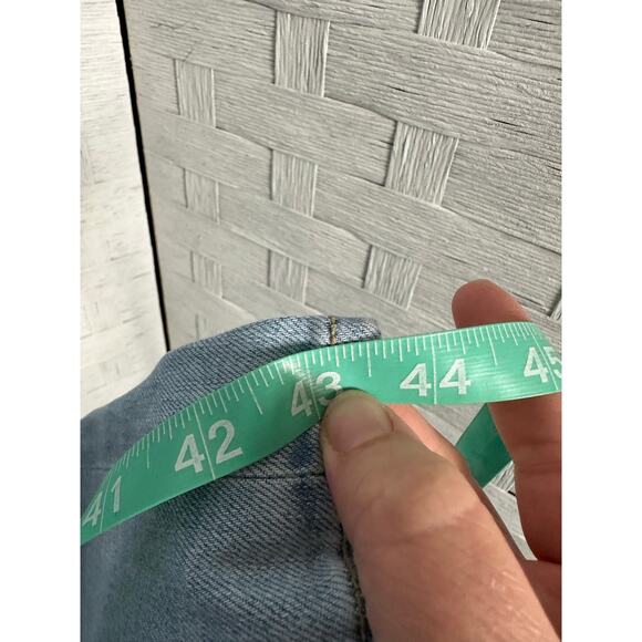 Lands End women’s straight leg jeans, light wash mid rise triadMom plus size  - Picture 6 of 11